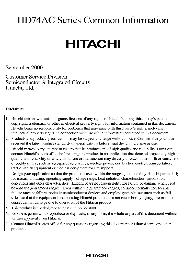 HD74ACSERIESCOMMONINFORMATION_1075903.PDF Datasheet