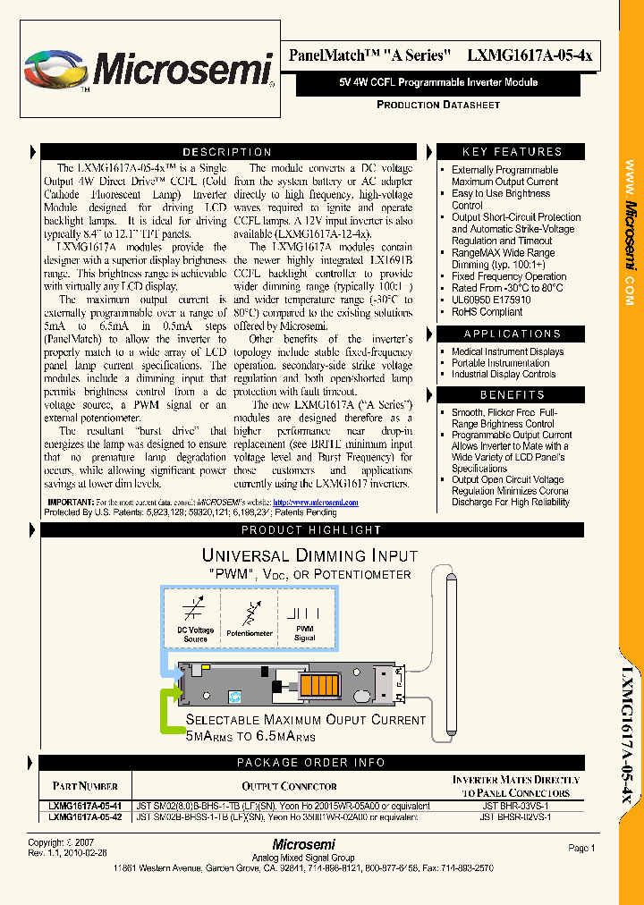 LXMG1617A-05-4X10_1656559.PDF Datasheet