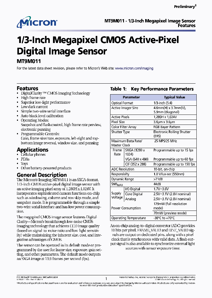 MT9M011_1074153.PDF Datasheet