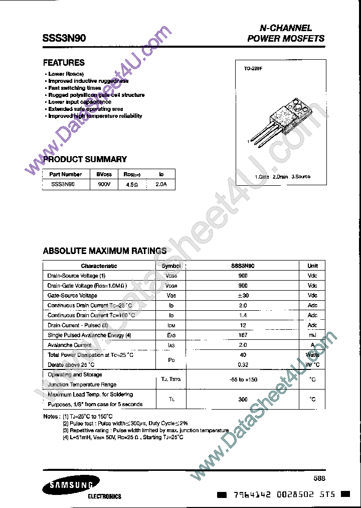 SSS3N90_1646339.PDF Datasheet