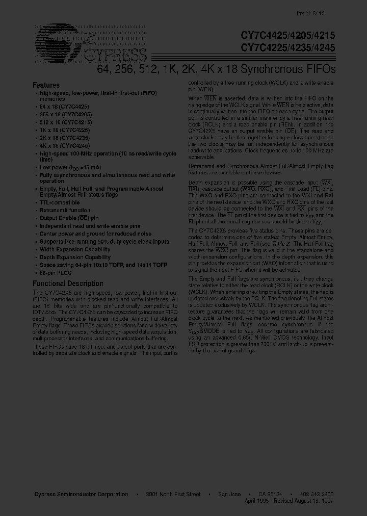 CY7C4425-10ASC_1080686.PDF Datasheet