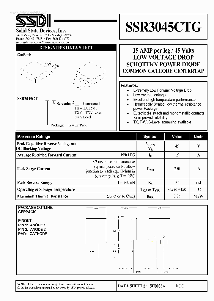 SSR3045CTG_1659125.PDF Datasheet