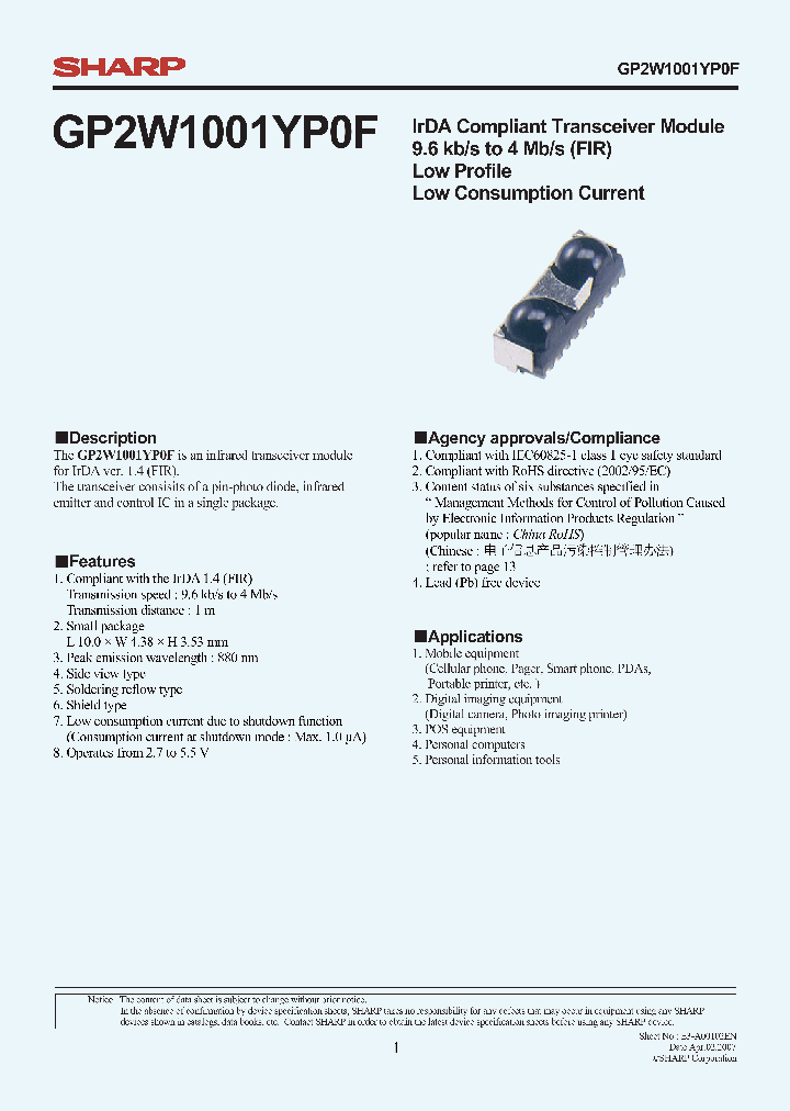 GP2W1001YP0F_1660281.PDF Datasheet