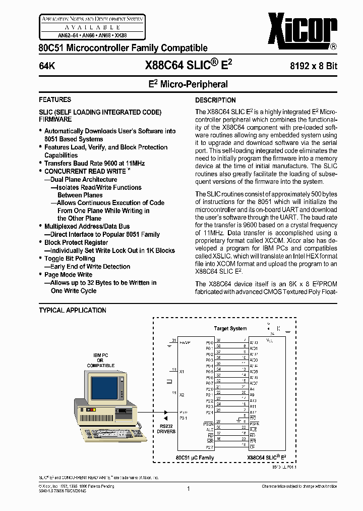 X88C64-SLIC_1664270.PDF Datasheet