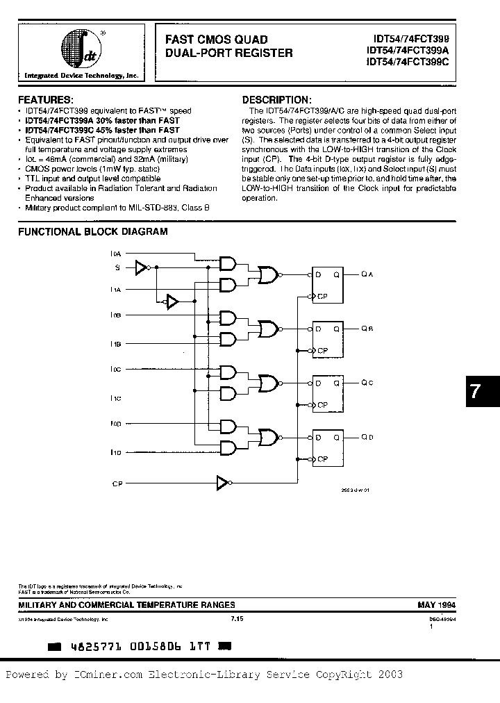IDT74FCT399ASO_1095736.PDF Datasheet