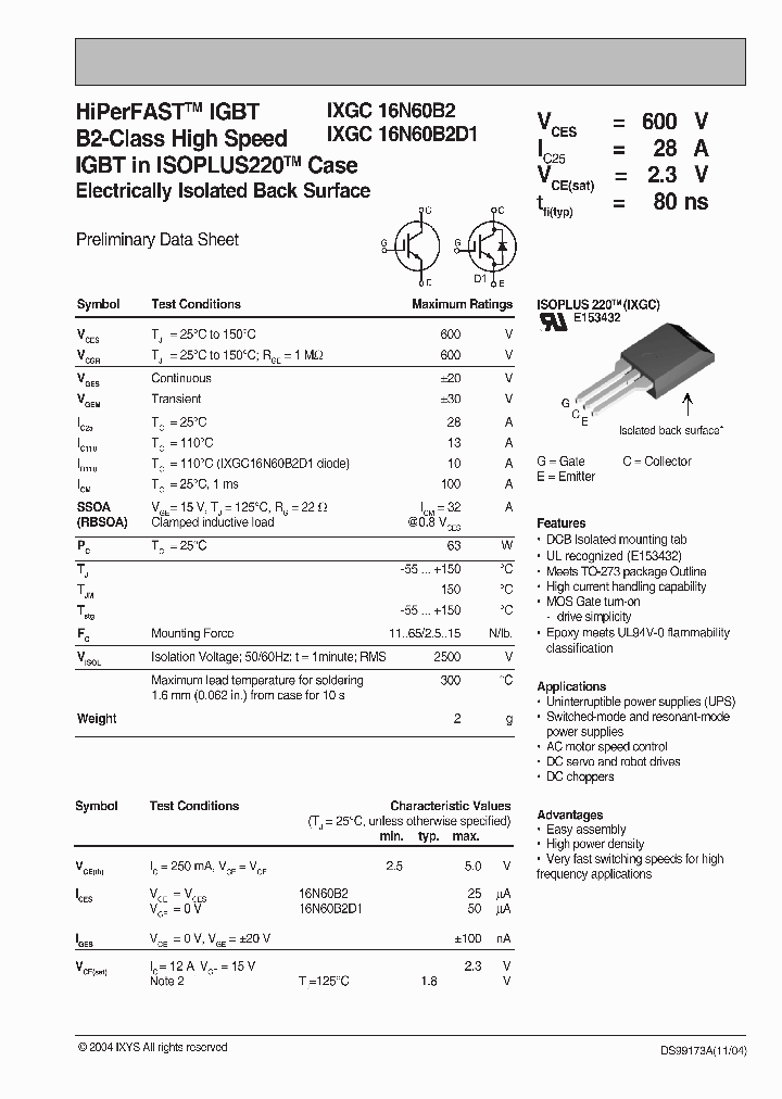 IXGC16N60B2_1672150.PDF Datasheet