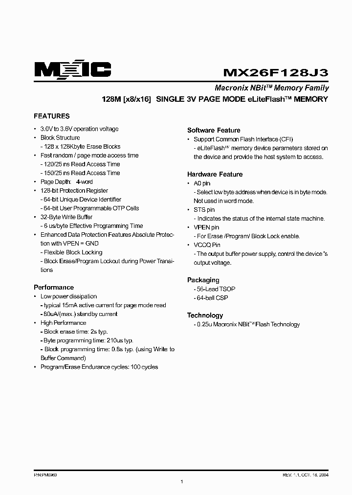 MX26F128J3XCC-15_1112988.PDF Datasheet