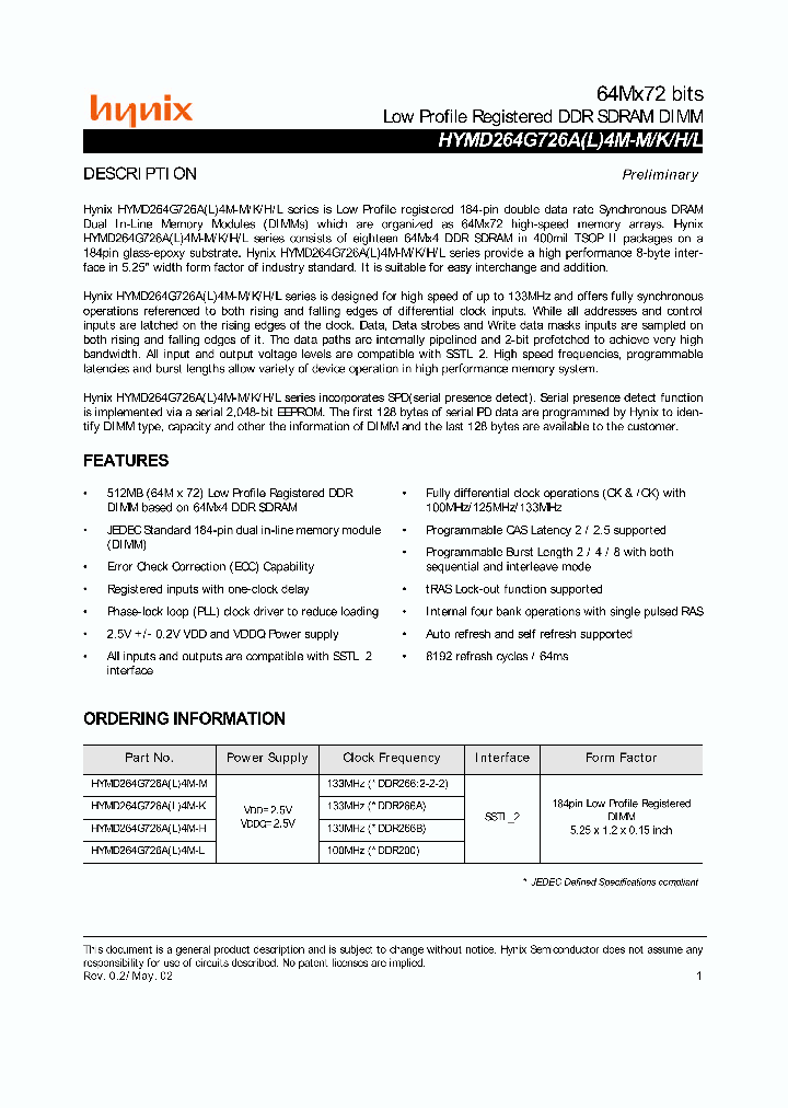 HYMD264G726AL4M-K_1675884.PDF Datasheet
