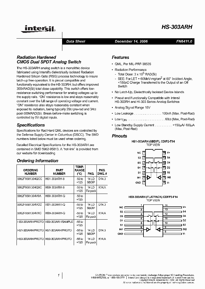 HS0-303ARHSAMPLE_1110079.PDF Datasheet
