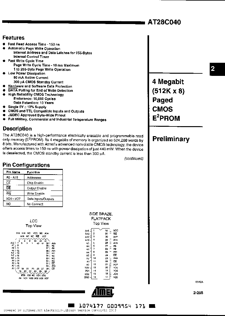 AT28C040-25FM883_1109966.PDF Datasheet