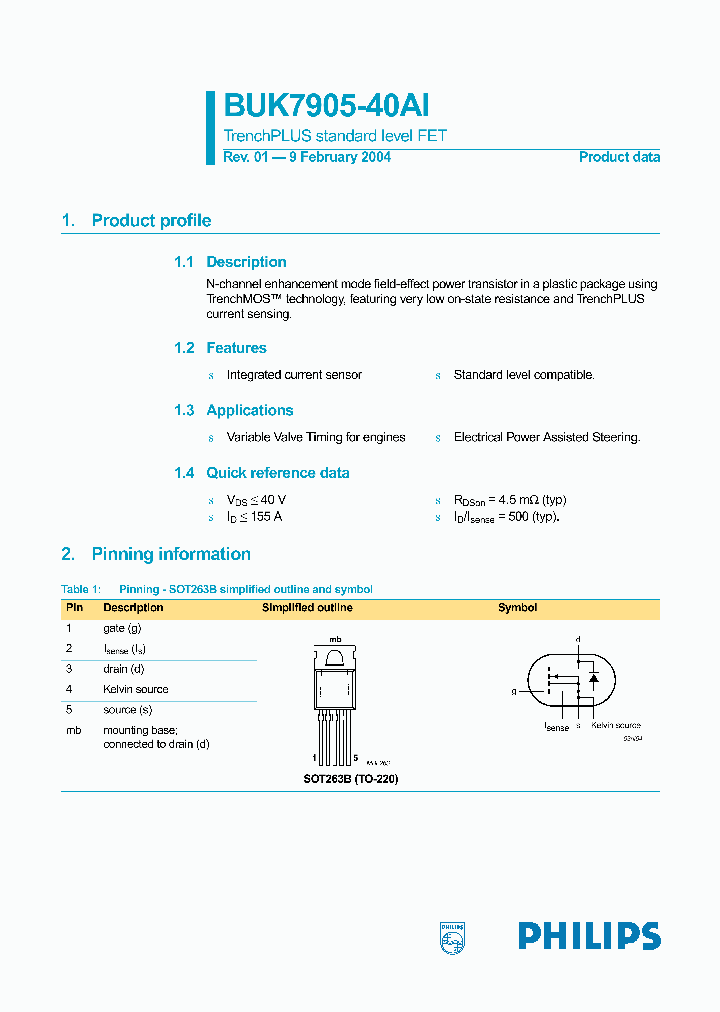 BUK7905-40AI_1677946.PDF Datasheet