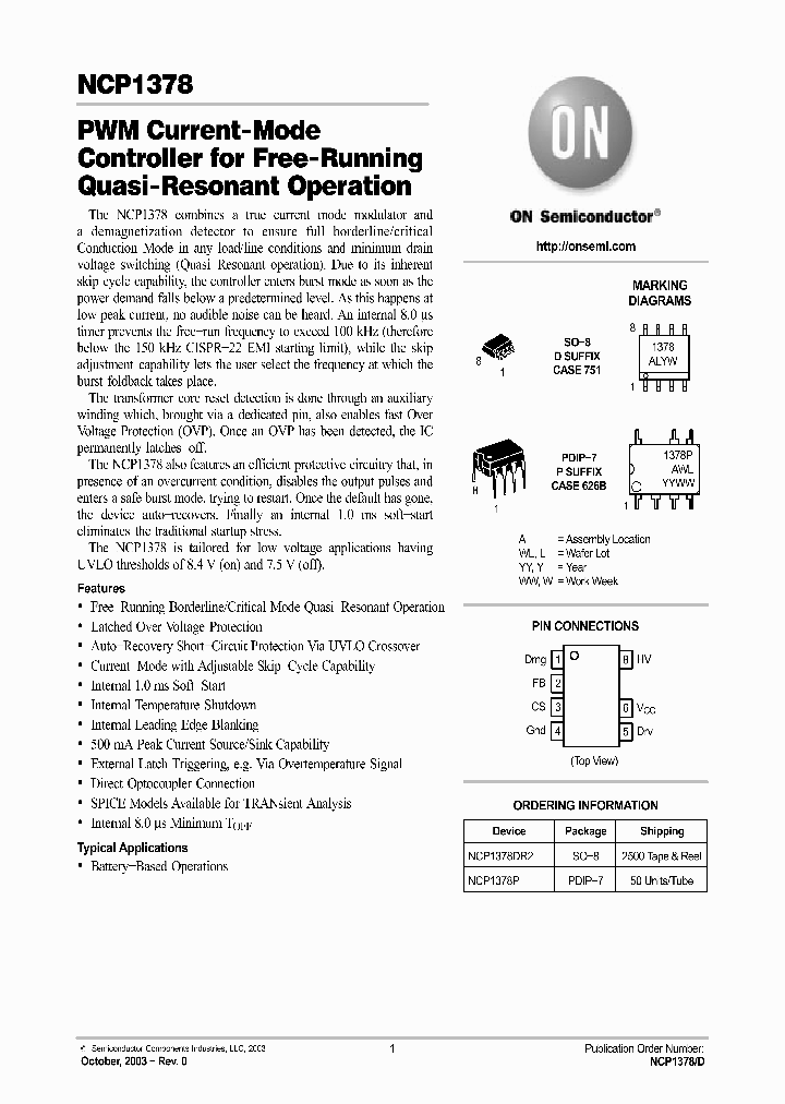 NCP1378D_1122329.PDF Datasheet