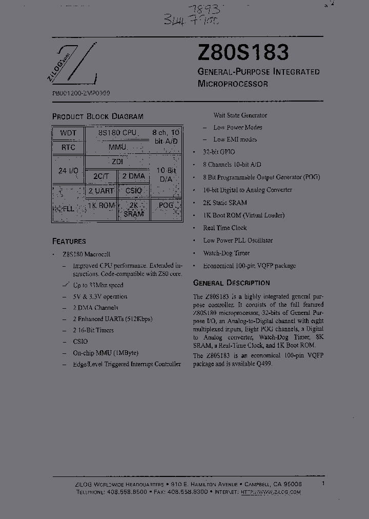 Z80S183AZ033SCR4567_1119881.PDF Datasheet