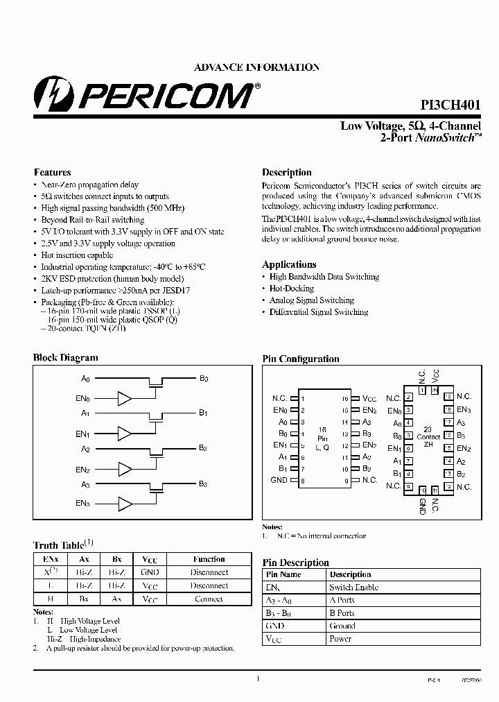 PI3CH401_1112819.PDF Datasheet