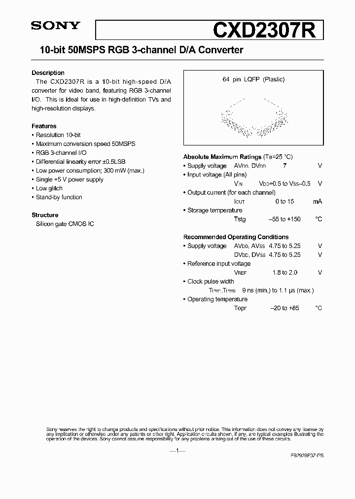 CXD2307R_1681303.PDF Datasheet