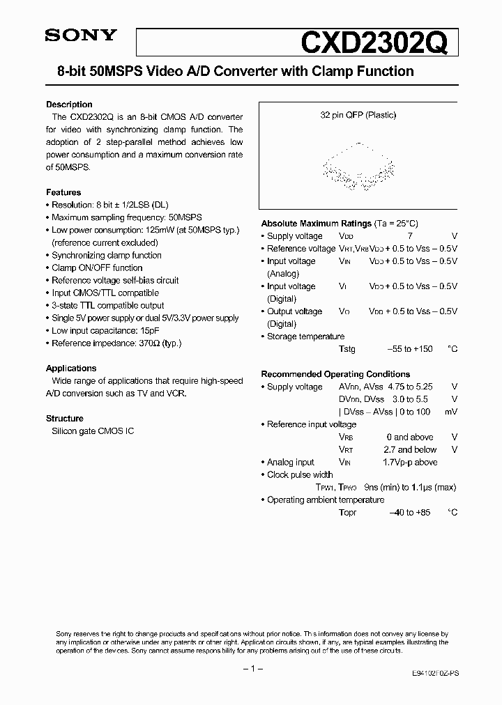 CXD2302Q_1681301.PDF Datasheet