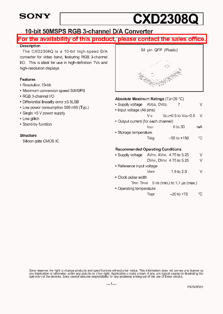 CXD2308Q_1681304.PDF Datasheet