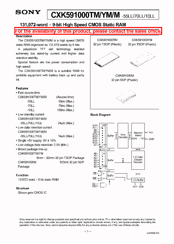 CXK591000TMYMM-10LL_1138528.PDF Datasheet