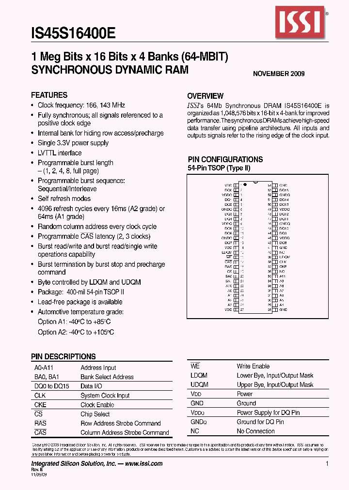 IS45S16400E-6TLA1_1682990.PDF Datasheet