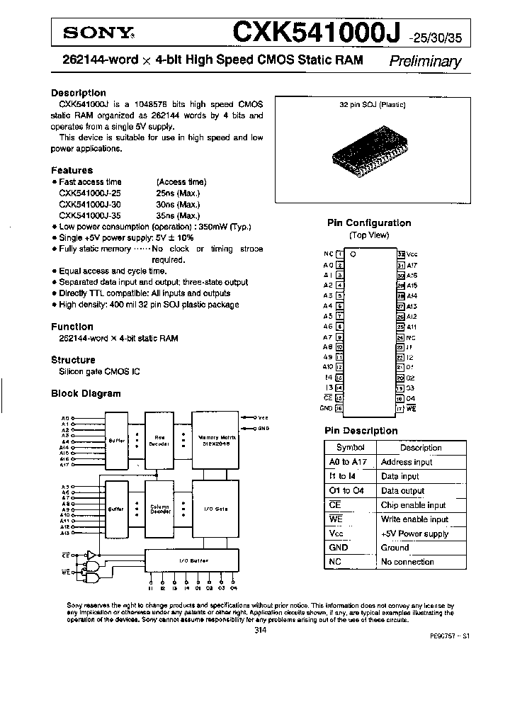 CXK541000J-25_1135284.PDF Datasheet
