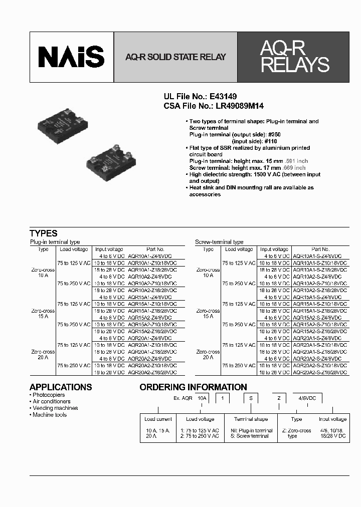 AQR20A1-Z46VDC_1144754.PDF Datasheet