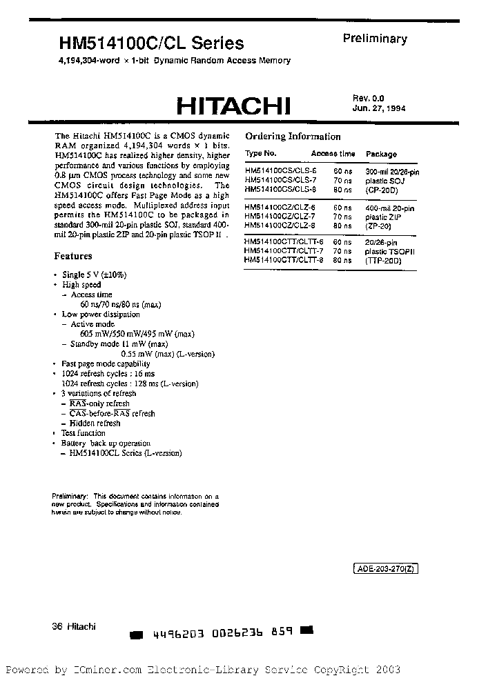 HM514100CLS-6_1146758.PDF Datasheet