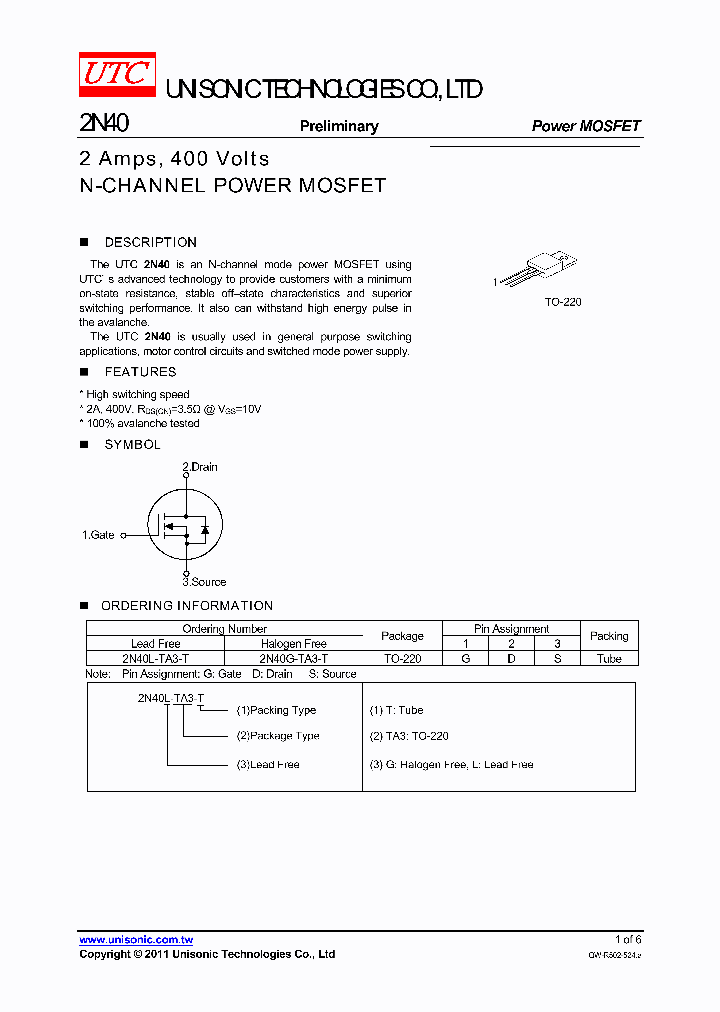 2N40L-TA3-T_1689514.PDF Datasheet