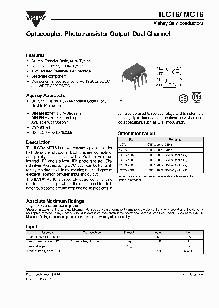 ILCT6-X009_1689487.PDF Datasheet
