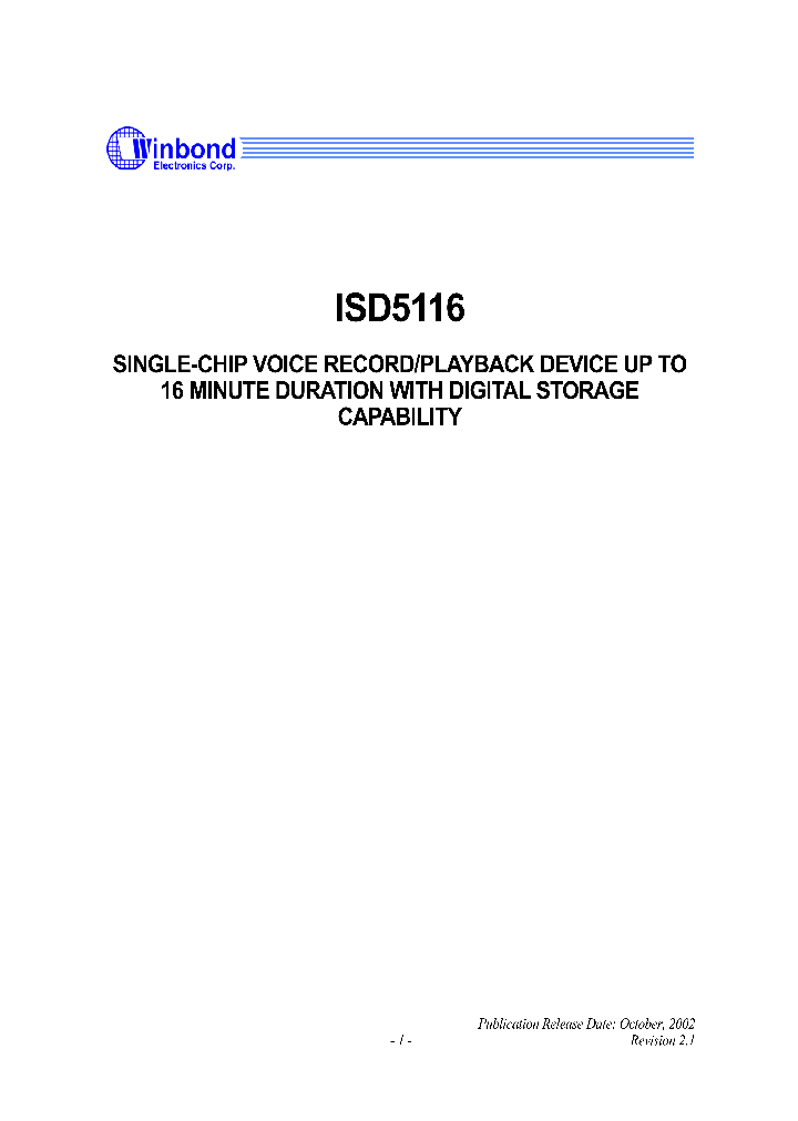 ISD5116SERIES_1152574.PDF Datasheet