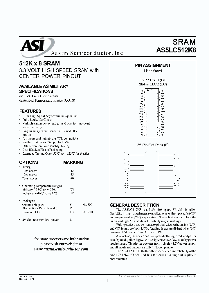 AS5LC512K8DJ-12LIT_1159977.PDF Datasheet