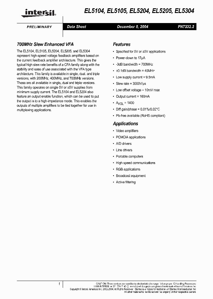 EL5105_1693555.PDF Datasheet
