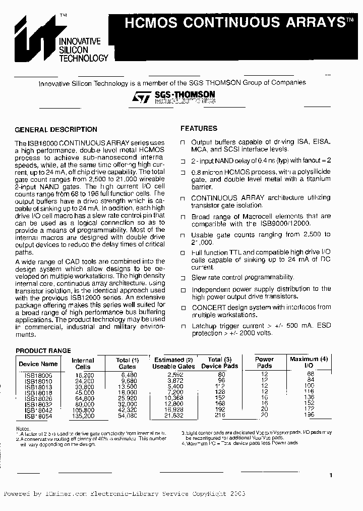 ISB18018-DIE_1185028.PDF Datasheet
