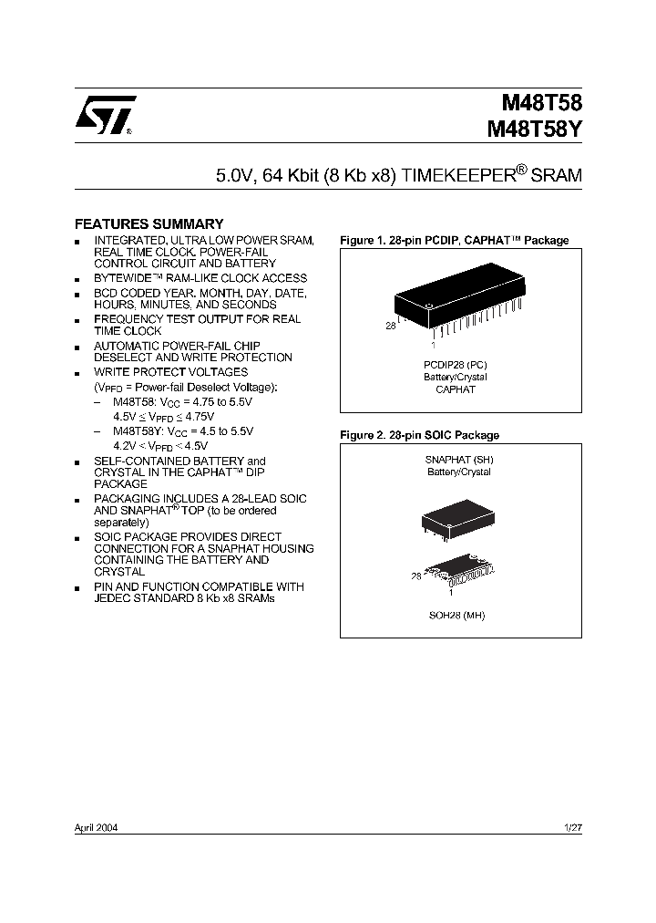 M48T58Y-70MH1F_1697393.PDF Datasheet