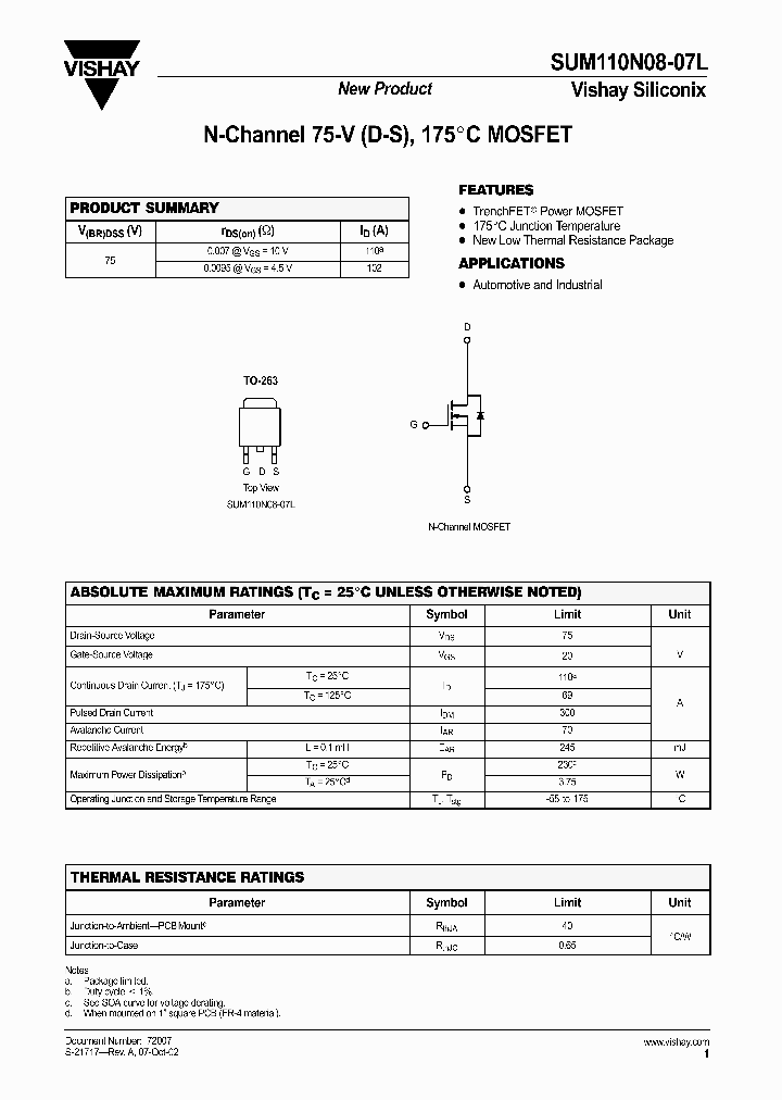 SUM110N08-07L_1697511.PDF Datasheet