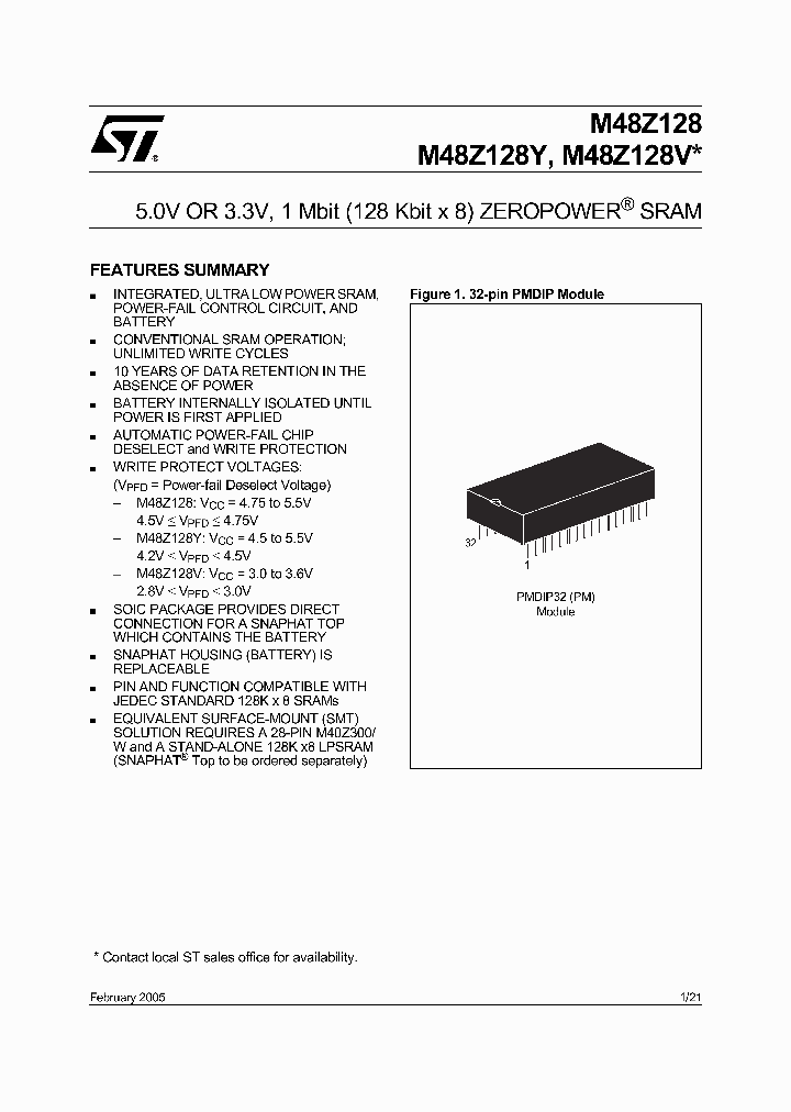 M48Z128Y-70PM1_1697398.PDF Datasheet