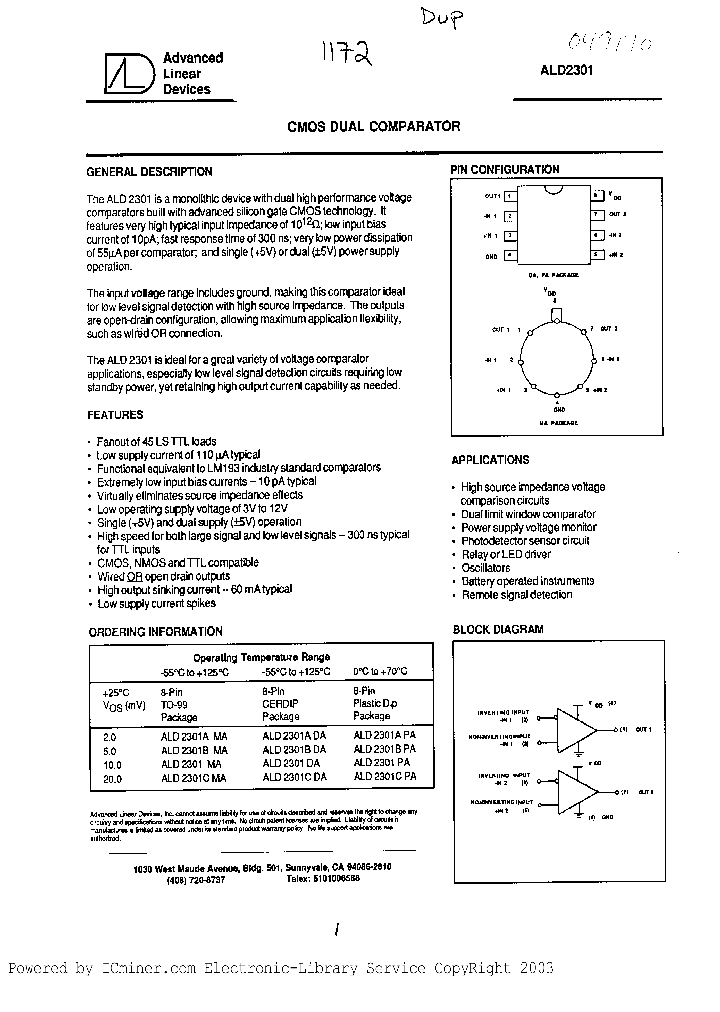 ALD2301CMA_1192475.PDF Datasheet