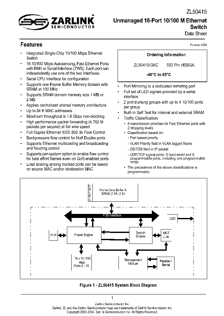 ZL50415_1699008.PDF Datasheet