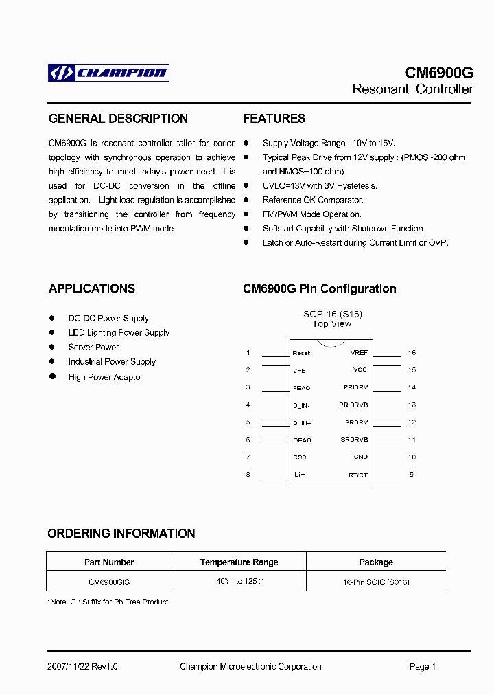 CM6900G_1210158.PDF Datasheet
