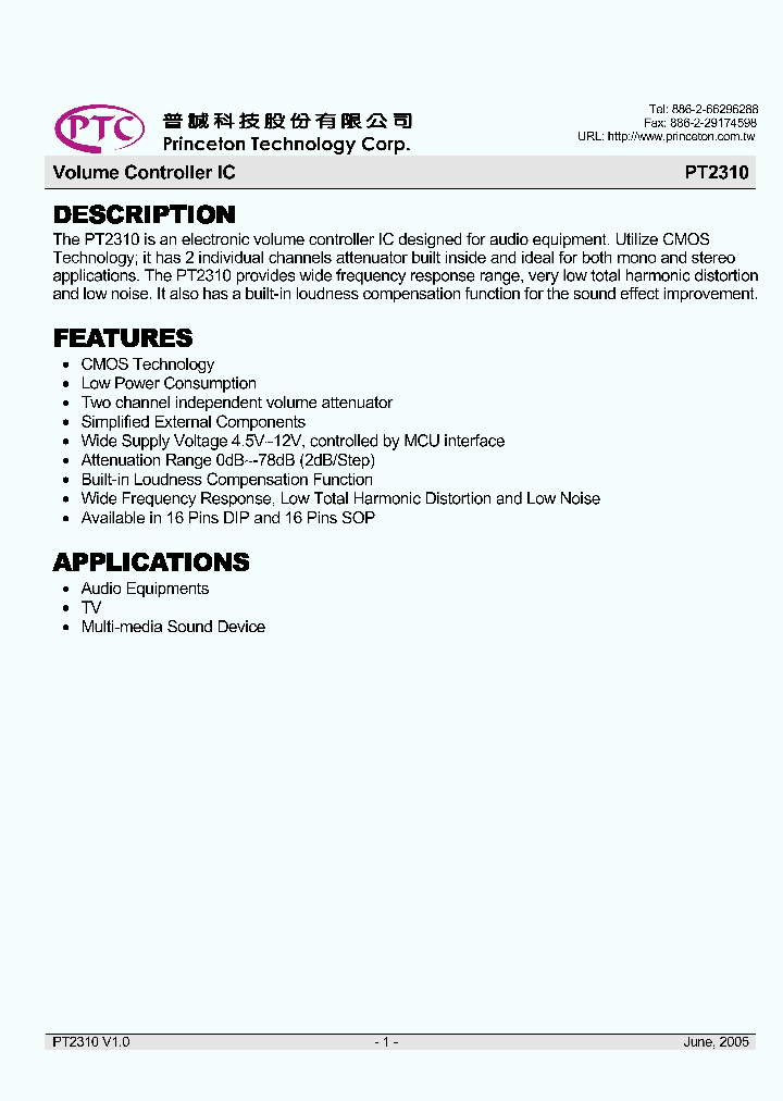 PT2310-SL_1215698.PDF Datasheet