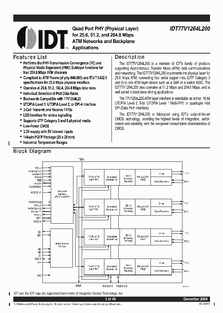 IDT77V1264_1699638.PDF Datasheet