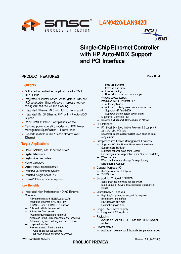 LAN9420-NU_1215172.PDF Datasheet