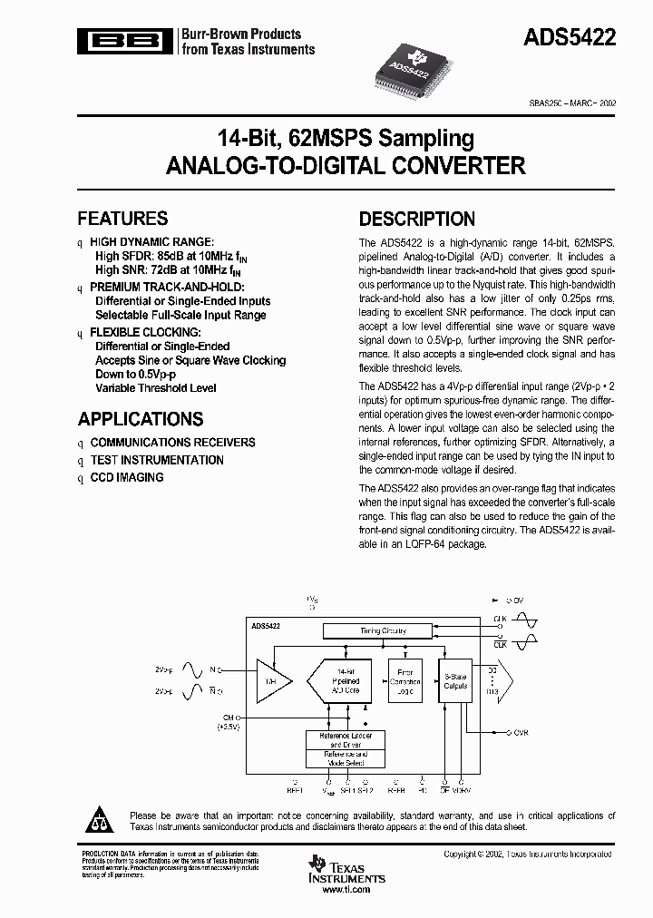ADS5422Y250_1242976.PDF Datasheet