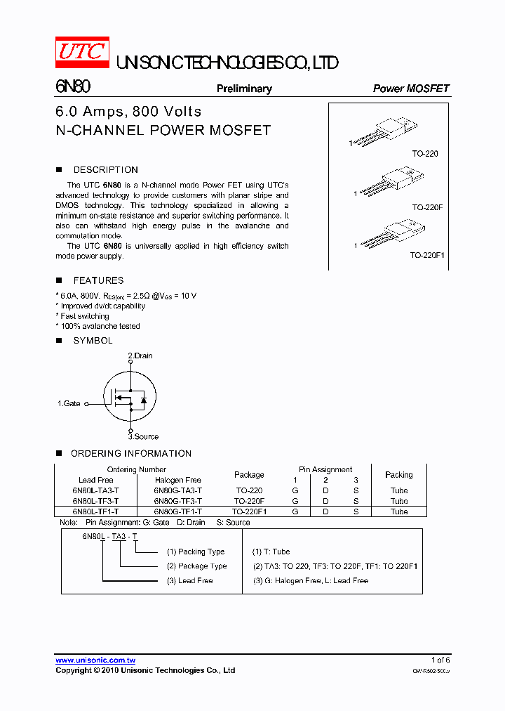 6N80L-TF1-T_1704086.PDF Datasheet
