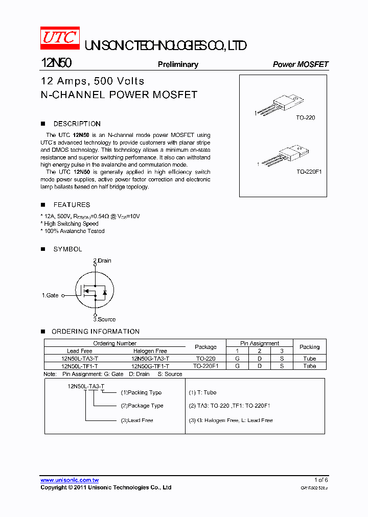 12N50L-TF1-T_1704101.PDF Datasheet