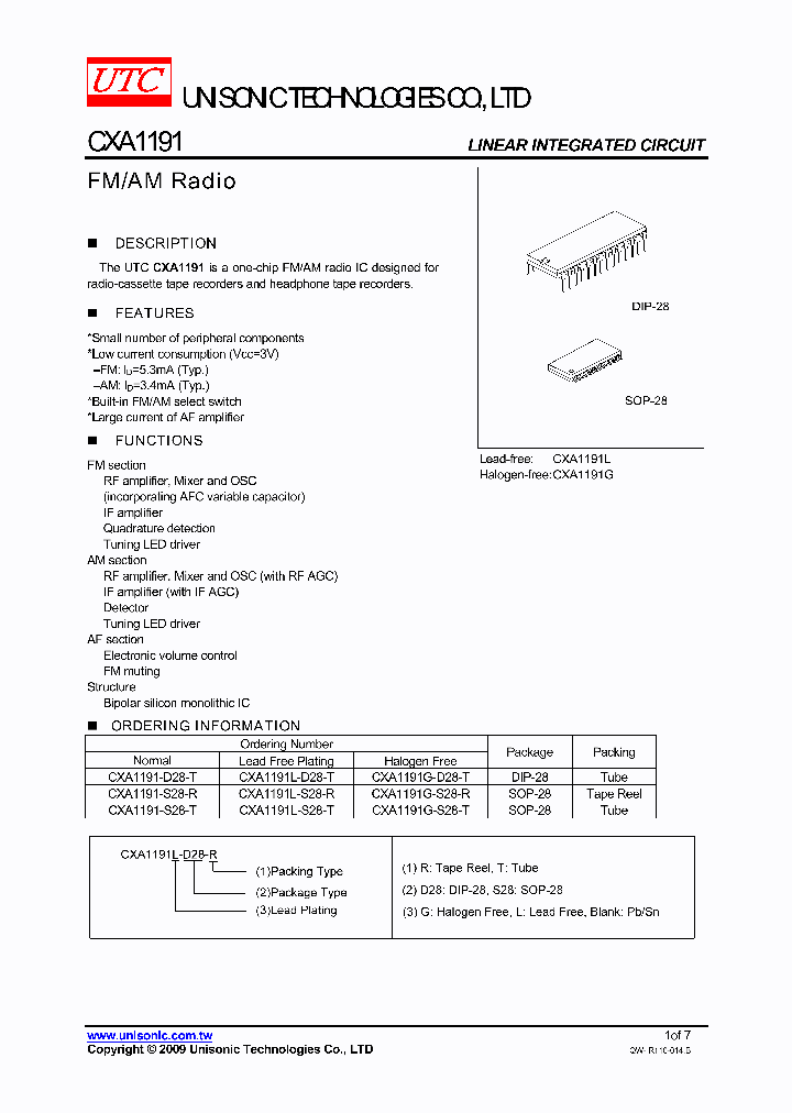 CXA1191-D28-T_1705001.PDF Datasheet