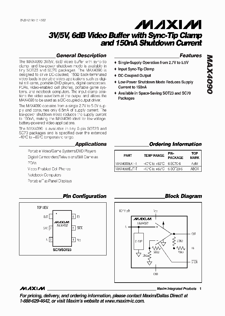 MAX4090_1703776.PDF Datasheet