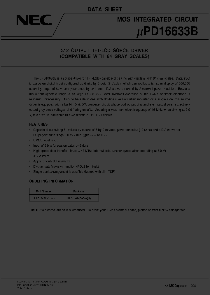 UPD16633BN-XXX_1235674.PDF Datasheet