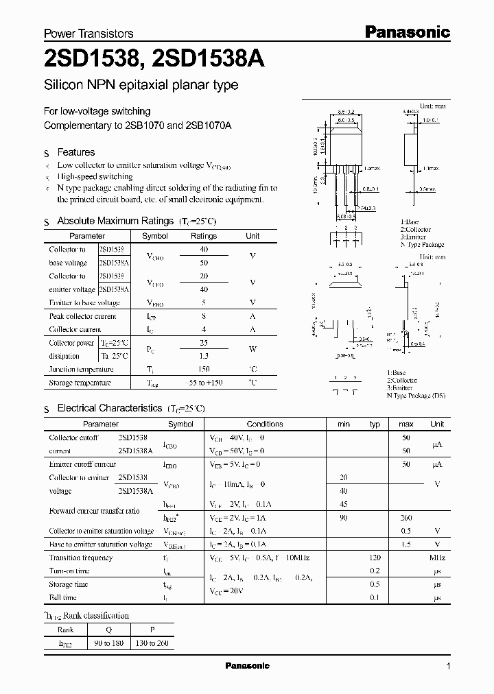 2SD1538Q_1255567.PDF Datasheet