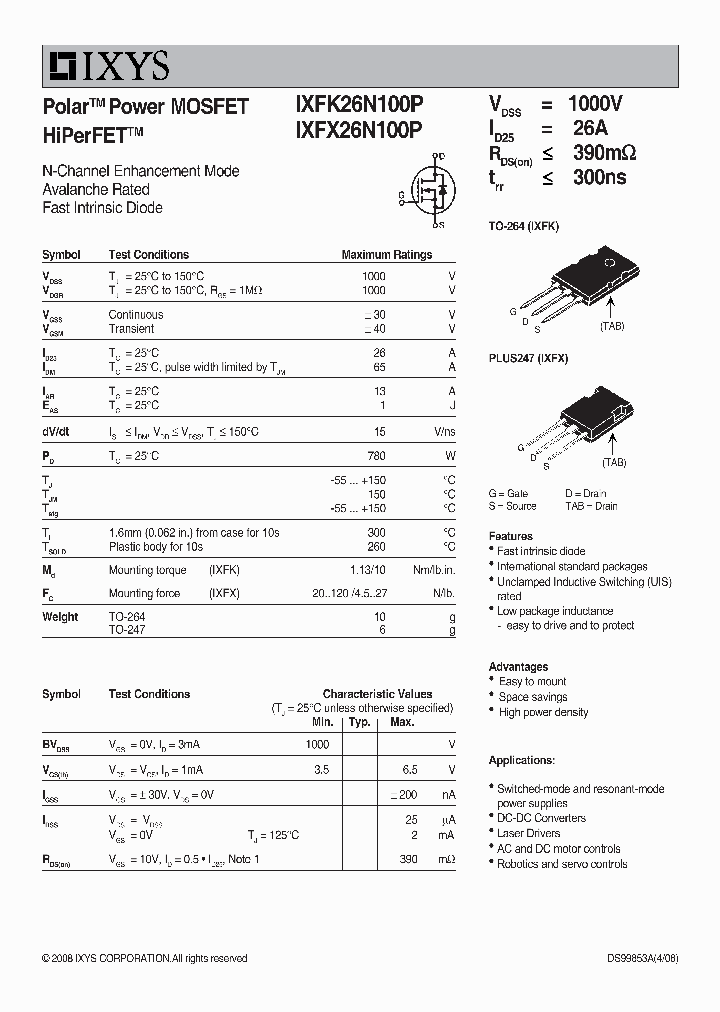 IXFX26N100P_1717019.PDF Datasheet