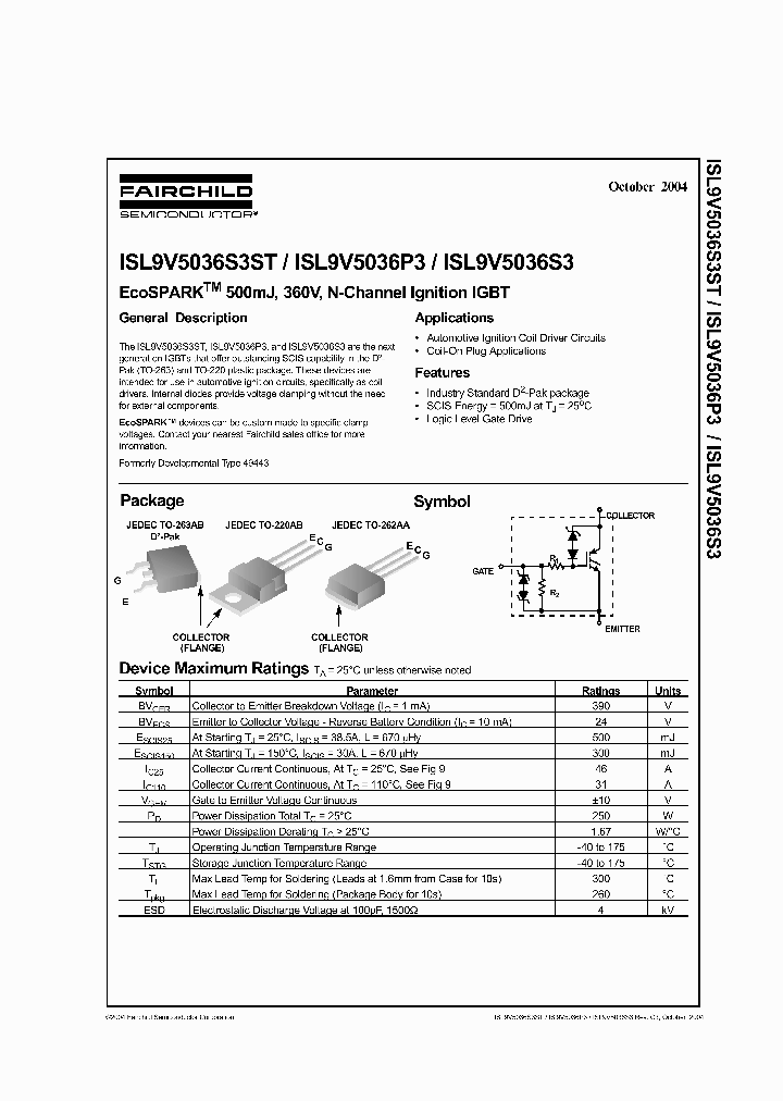 ISL9V5036S3ST_1319221.PDF Datasheet